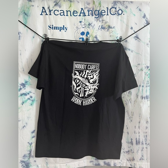 Work harder men’s T-shirt with front and back design - Picture 2 of 2